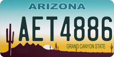 AZ license plate AET4886