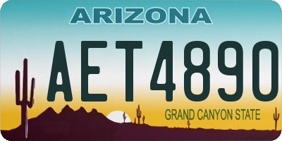 AZ license plate AET4890