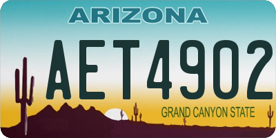 AZ license plate AET4902