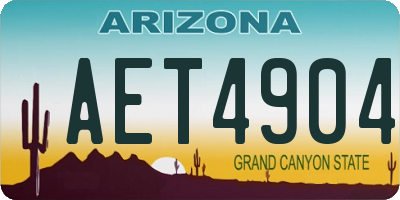 AZ license plate AET4904