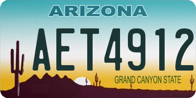 AZ license plate AET4912