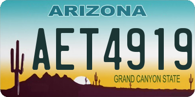 AZ license plate AET4919