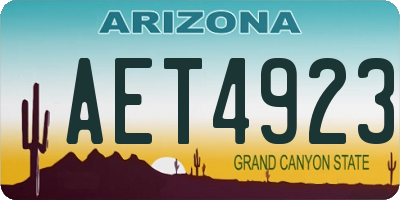 AZ license plate AET4923