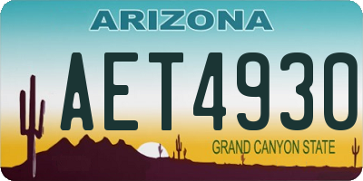 AZ license plate AET4930