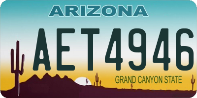 AZ license plate AET4946