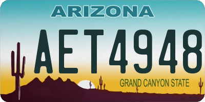 AZ license plate AET4948