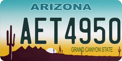 AZ license plate AET4950