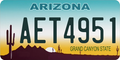 AZ license plate AET4951