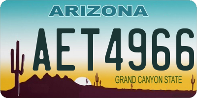 AZ license plate AET4966