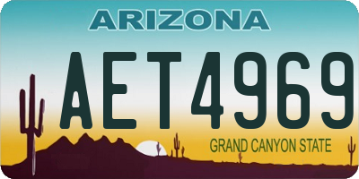 AZ license plate AET4969
