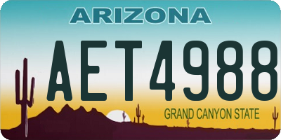AZ license plate AET4988