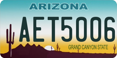 AZ license plate AET5006