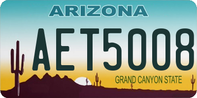 AZ license plate AET5008