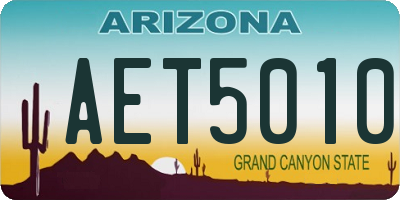 AZ license plate AET5010
