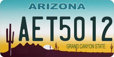 AZ license plate AET5012