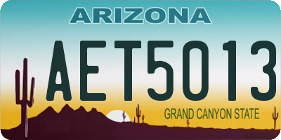 AZ license plate AET5013
