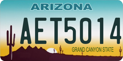 AZ license plate AET5014