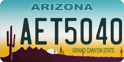 AZ license plate AET5040