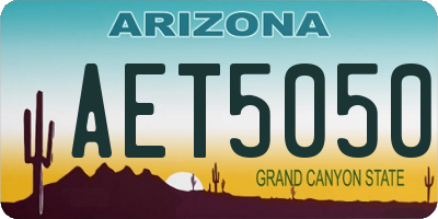 AZ license plate AET5050