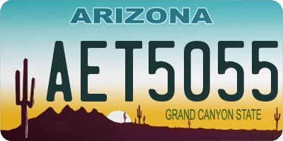 AZ license plate AET5055