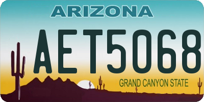AZ license plate AET5068