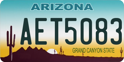 AZ license plate AET5083