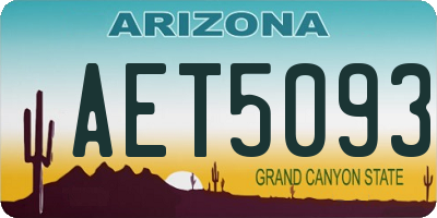 AZ license plate AET5093