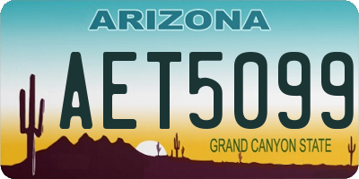 AZ license plate AET5099