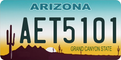 AZ license plate AET5101