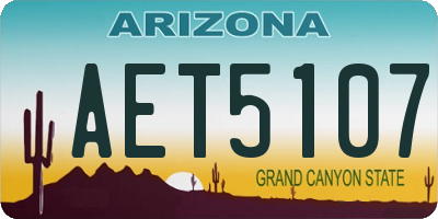 AZ license plate AET5107