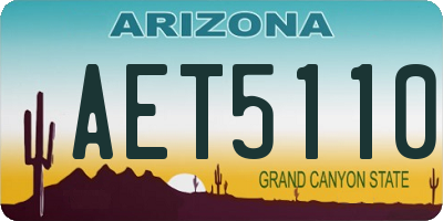 AZ license plate AET5110