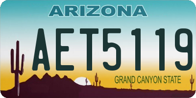 AZ license plate AET5119