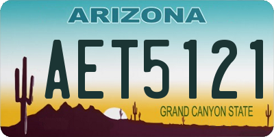 AZ license plate AET5121