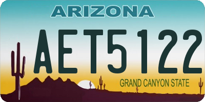AZ license plate AET5122