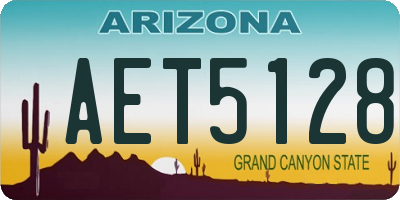 AZ license plate AET5128