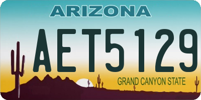 AZ license plate AET5129