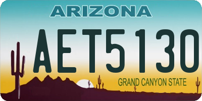 AZ license plate AET5130