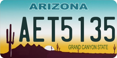 AZ license plate AET5135