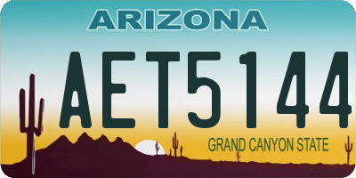 AZ license plate AET5144