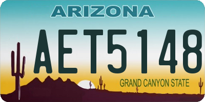 AZ license plate AET5148