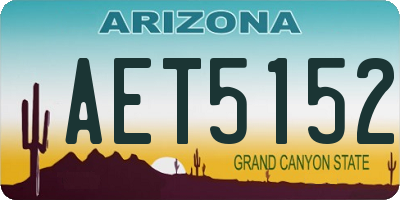 AZ license plate AET5152