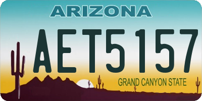 AZ license plate AET5157