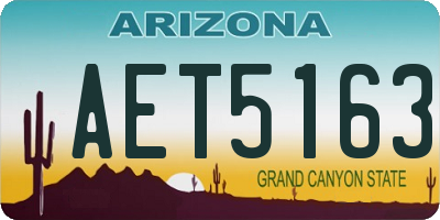 AZ license plate AET5163