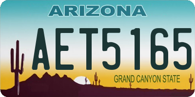 AZ license plate AET5165