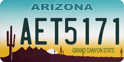 AZ license plate AET5171