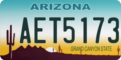 AZ license plate AET5173
