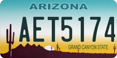AZ license plate AET5174