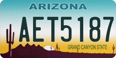AZ license plate AET5187