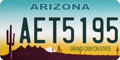 AZ license plate AET5195
