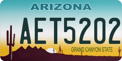 AZ license plate AET5202